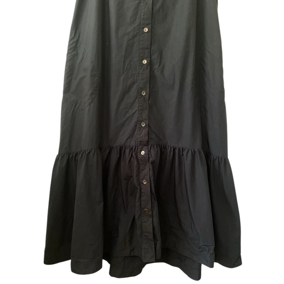 Maeve Anthropologie Paola Flounced Drop Waist Sleeveless Midi Black Dress - Picture 5 of 10